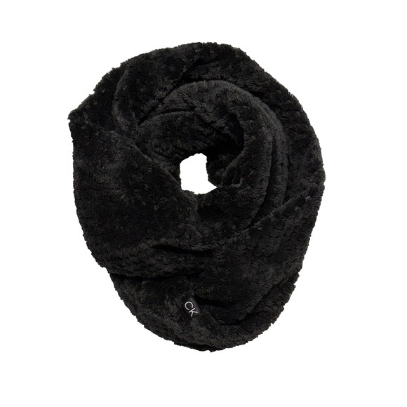 Calvin Klein Accessories - Calvin Klein Faux Fur Infinity Loop Scarf Black 56" Around